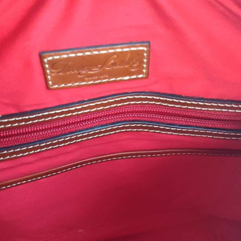 Dooney & Bourke Black and Brown Leather Hobo Bag with Tassels